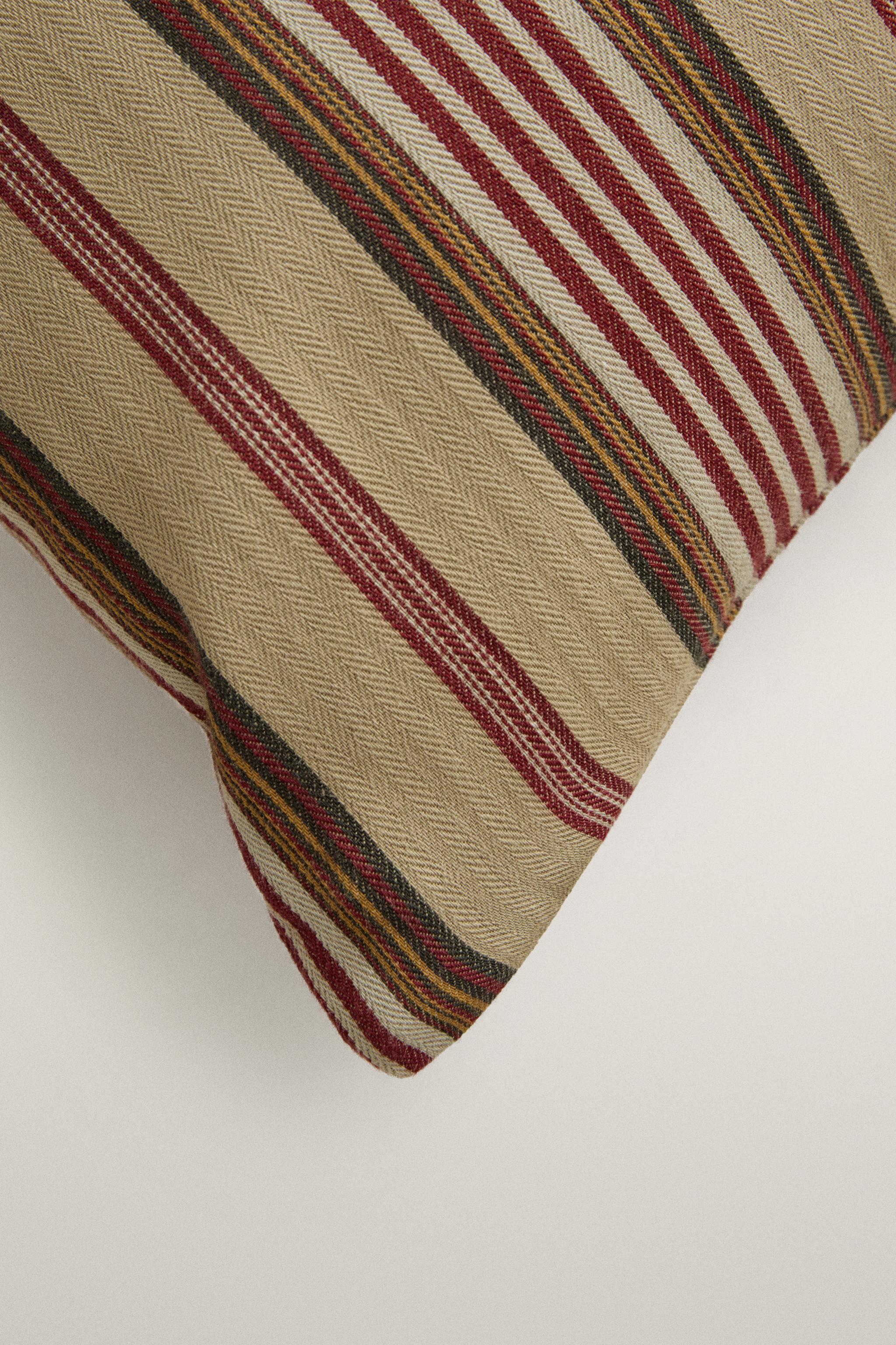 TEXTURED STRIPED COTTON THROW PILLOW COVER | KATHARINE POLE